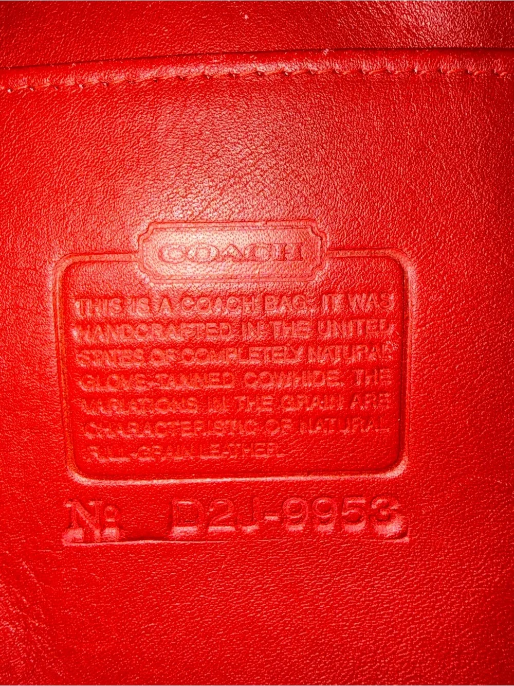 Coach Vintage Classic Red Leather Bucket Shoulder Bag 9953 - Picture 9 of 9